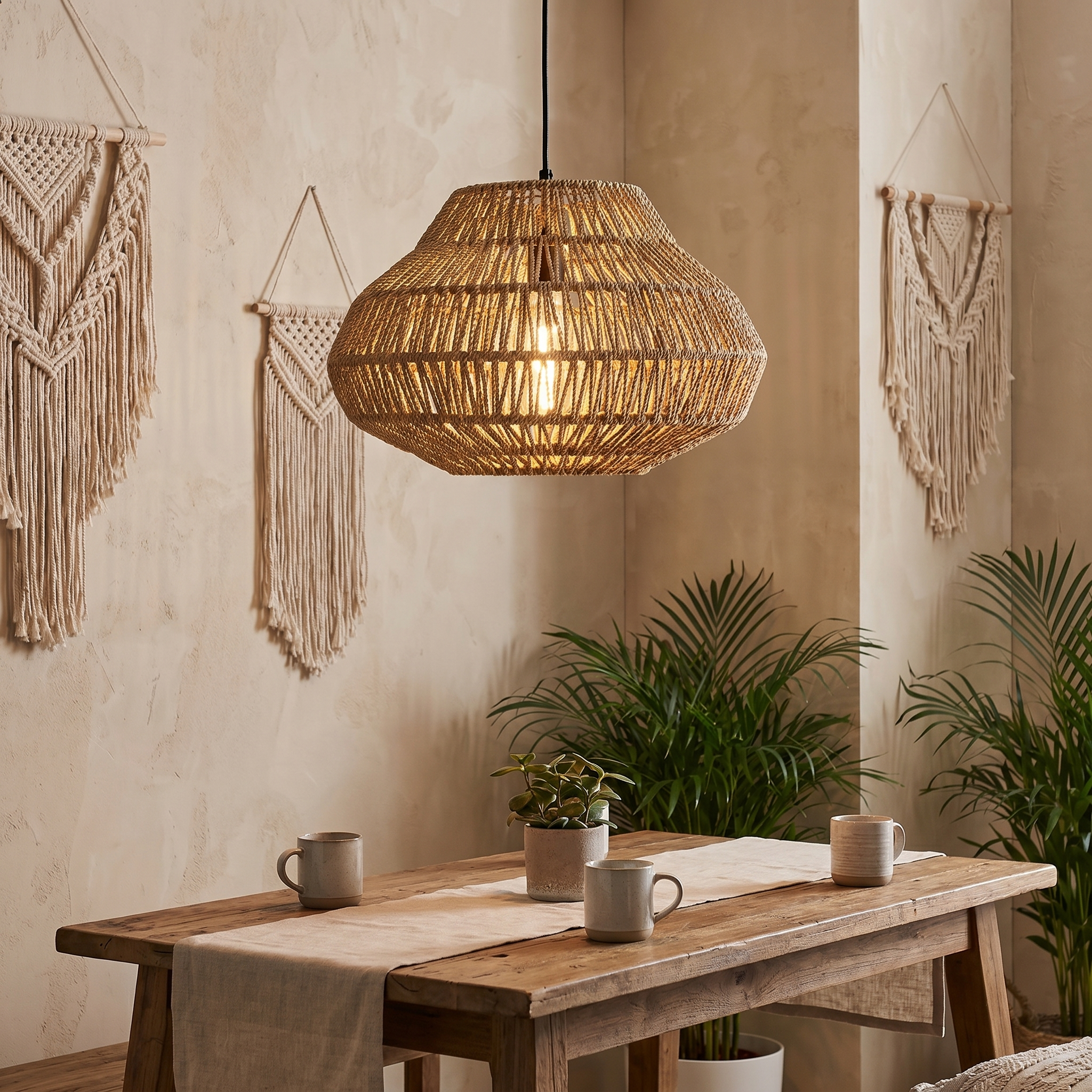 Bohemian Wabi-Sabi Minimalist Handmade Pendant Light