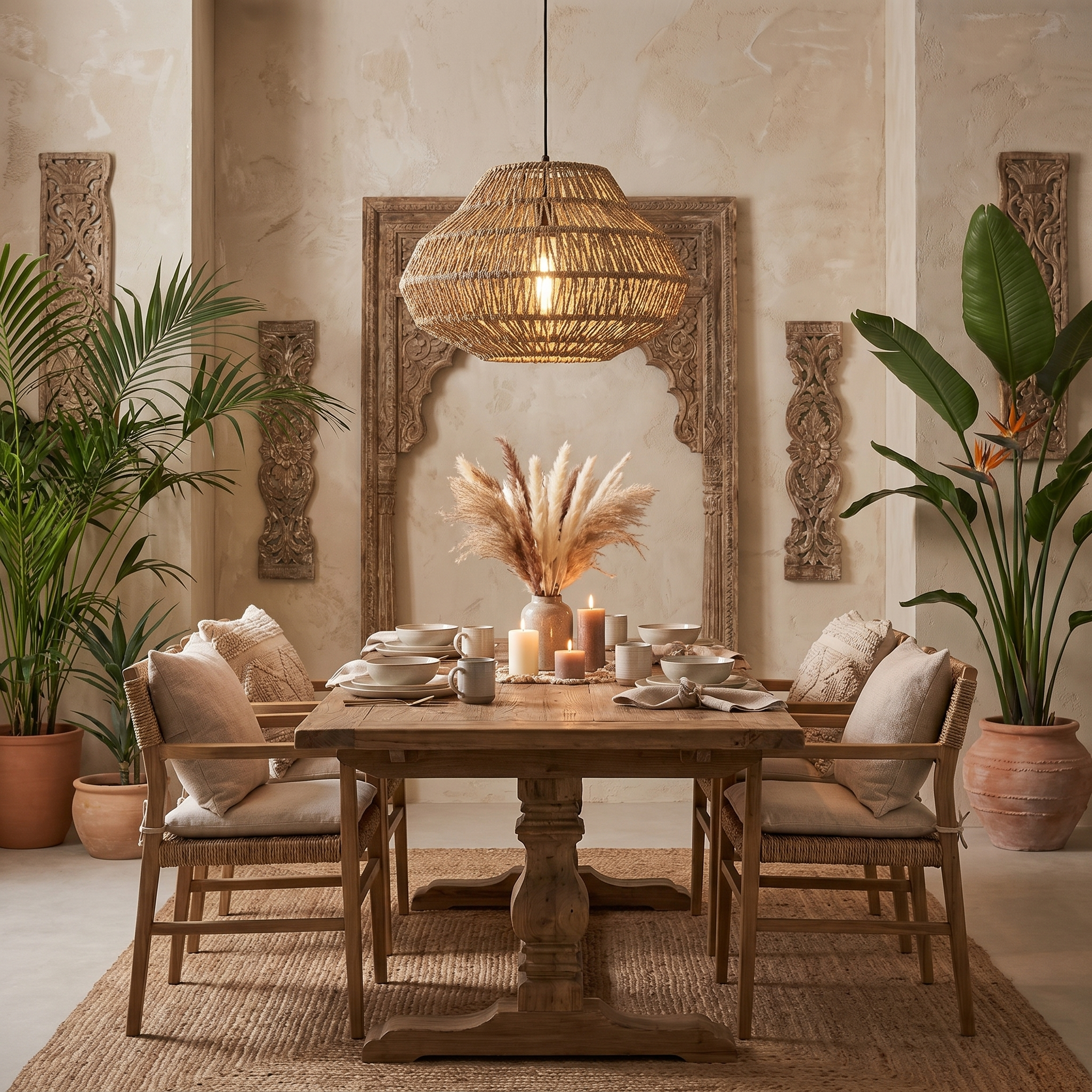 Bohemian Wabi-Sabi Minimalist Handmade Pendant Light