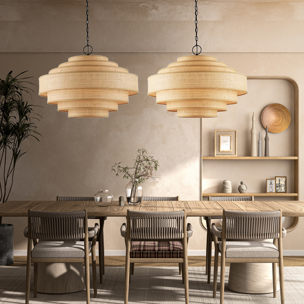 Wabi-sabi Retro Living Room Large Decorative Pendant Light