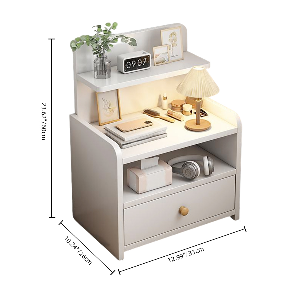 Modern Walnut Bedroom Bedside Table Small Storage Cabinet