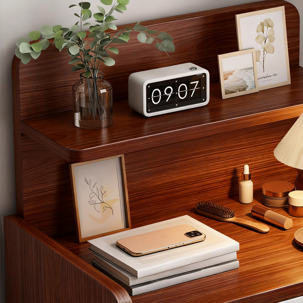 Modern Walnut Bedroom Bedside Table Small Storage Cabinet