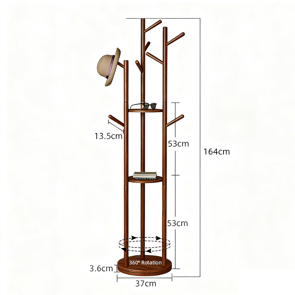 Japanese Style Solid Wood Coat Rack Bedroom Clothes Rack Floor Hanging Clothes Rack