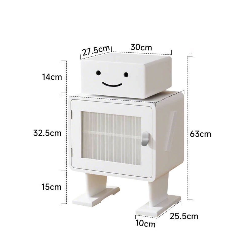 Robot Shape Bedroom Bedside Table Solid Wood Storage Cabinet Children's Bedside Cabinet