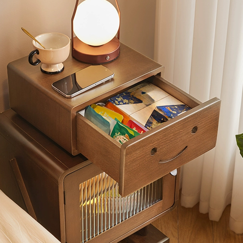 Robot Shape Bedroom Bedside Table Solid Wood Storage Cabinet Children's Bedside Cabinet