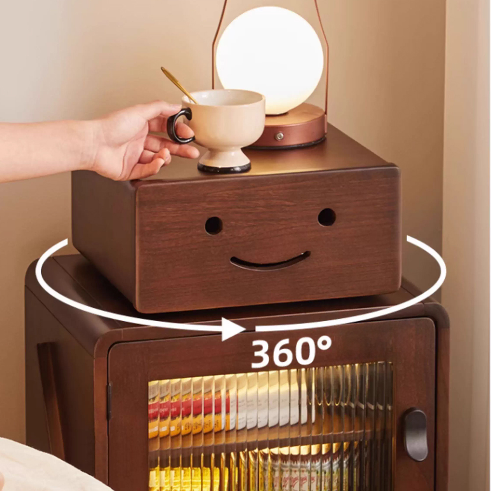 Robot Shape Bedroom Bedside Table Solid Wood Storage Cabinet Children's Bedside Cabinet