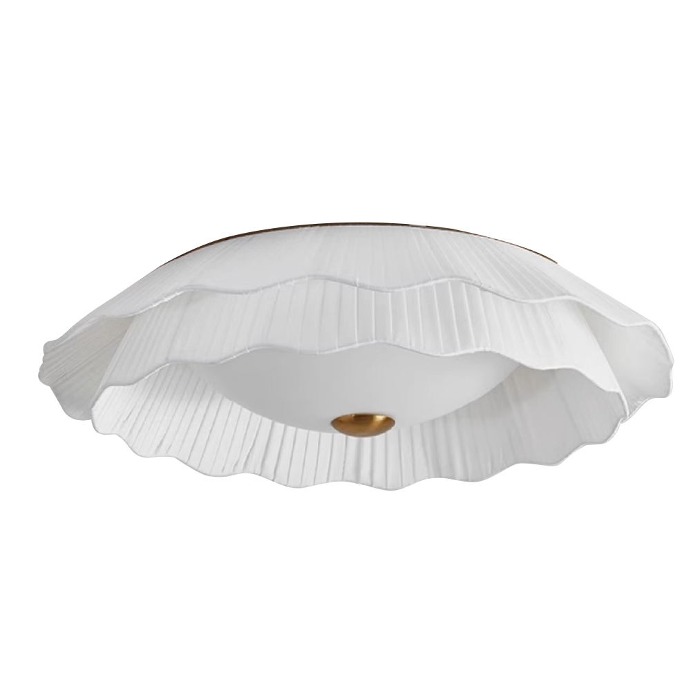 French Mid-Century Fabric Pleated Shade 3-Color Lighting Dining Room Pendant Light