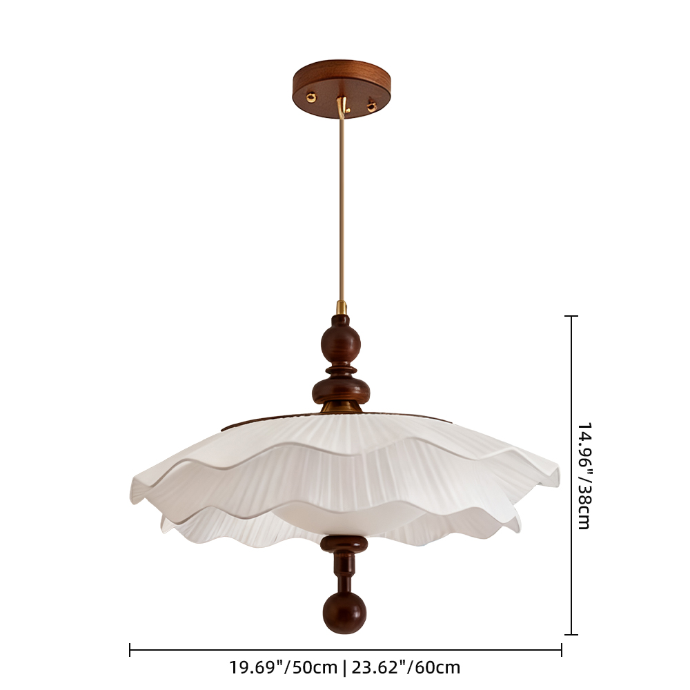 French Mid-Century Fabric Pleated Shade 3-Color Lighting Dining Room Pendant Light