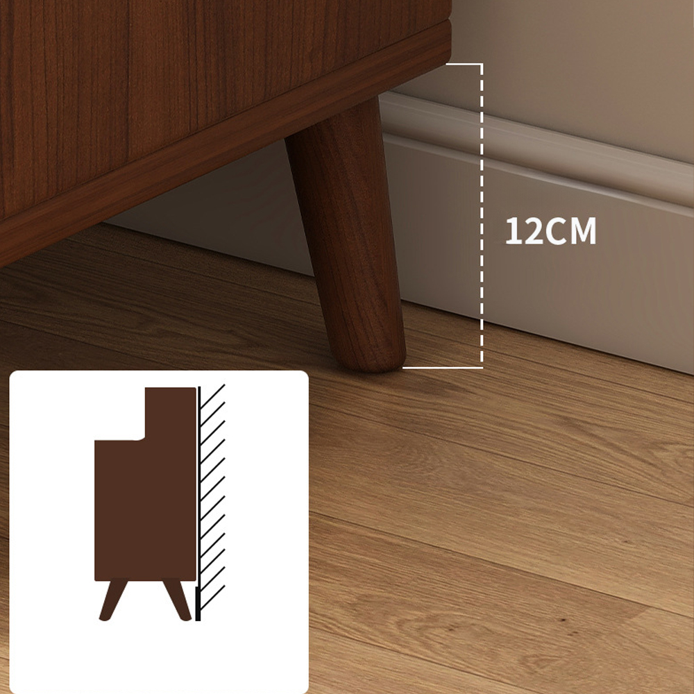 Walnut Simple Bedroom Bedside Table Solid Wood Small Storage Cabinet