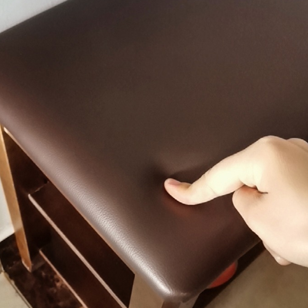 Solid Wood Shoe Changing Stool with Soft Cushion for Door Entrance