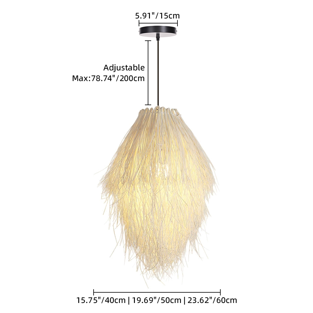 Japanese Rattan Woven Pendant Light Bird's Nest Dining Room Lamp