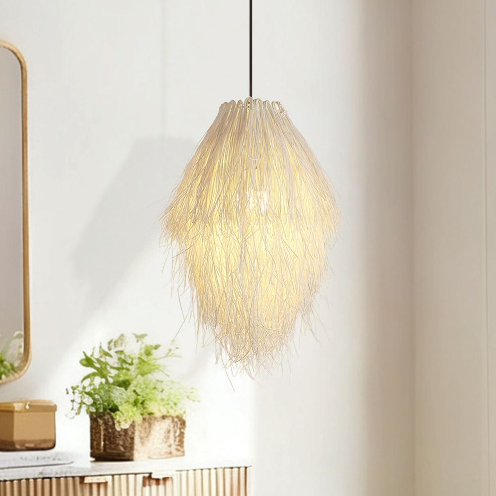 Japanese Rattan Woven Pendant Light Bird's Nest Dining Room Lamp