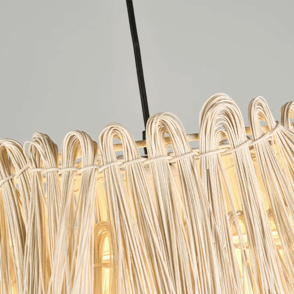 Japanese Rattan Woven Pendant Light Bird's Nest Dining Room Lamp