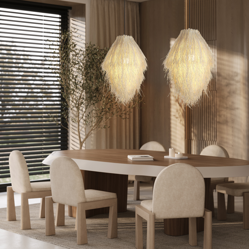 Japanese Rattan Woven Pendant Light Bird's Nest Dining Room Lamp