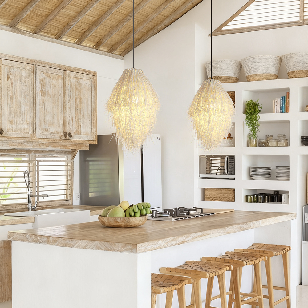 Japanese Rattan Woven Pendant Light Bird's Nest Dining Room Lamp