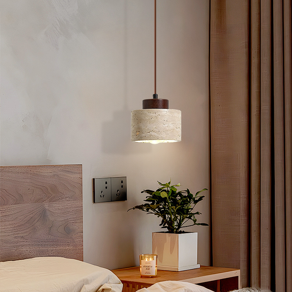 Wabi-sabi Wooden Patchwork Small Pendant Light for Dining Room Ambiance