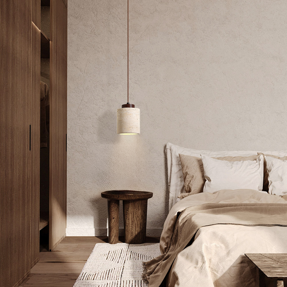 Wabi-sabi Wooden Patchwork Small Pendant Light for Dining Room Ambiance