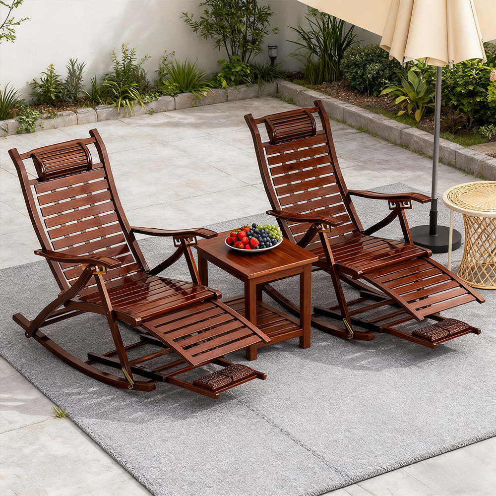 Handmade Bamboo Chair Rocking Chair Recliner Foldable Suitable for Living Room Balcony