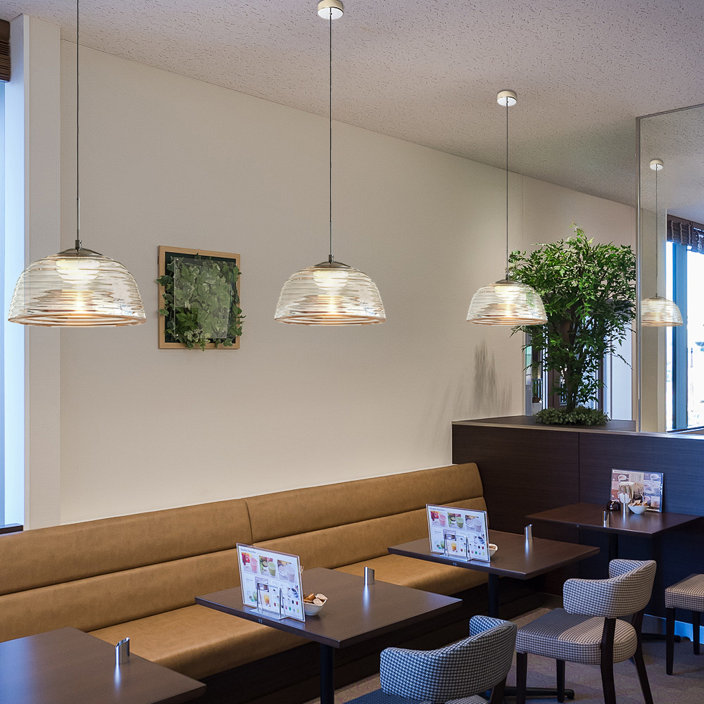 Bauhaus Corrugated Glass Single-head Pendant Light Minimalist Dining Table Lamp