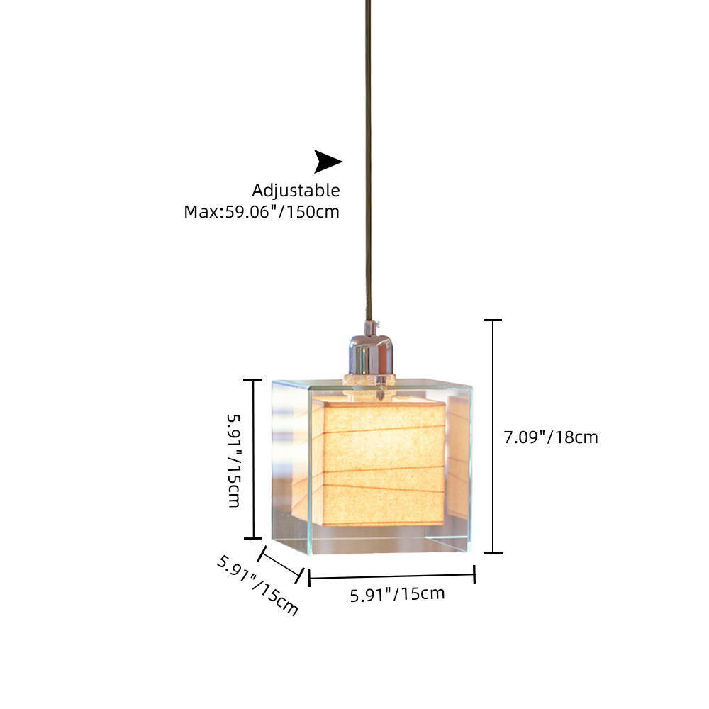 Nordic Transparent Glass Cube Mini Pendant Light