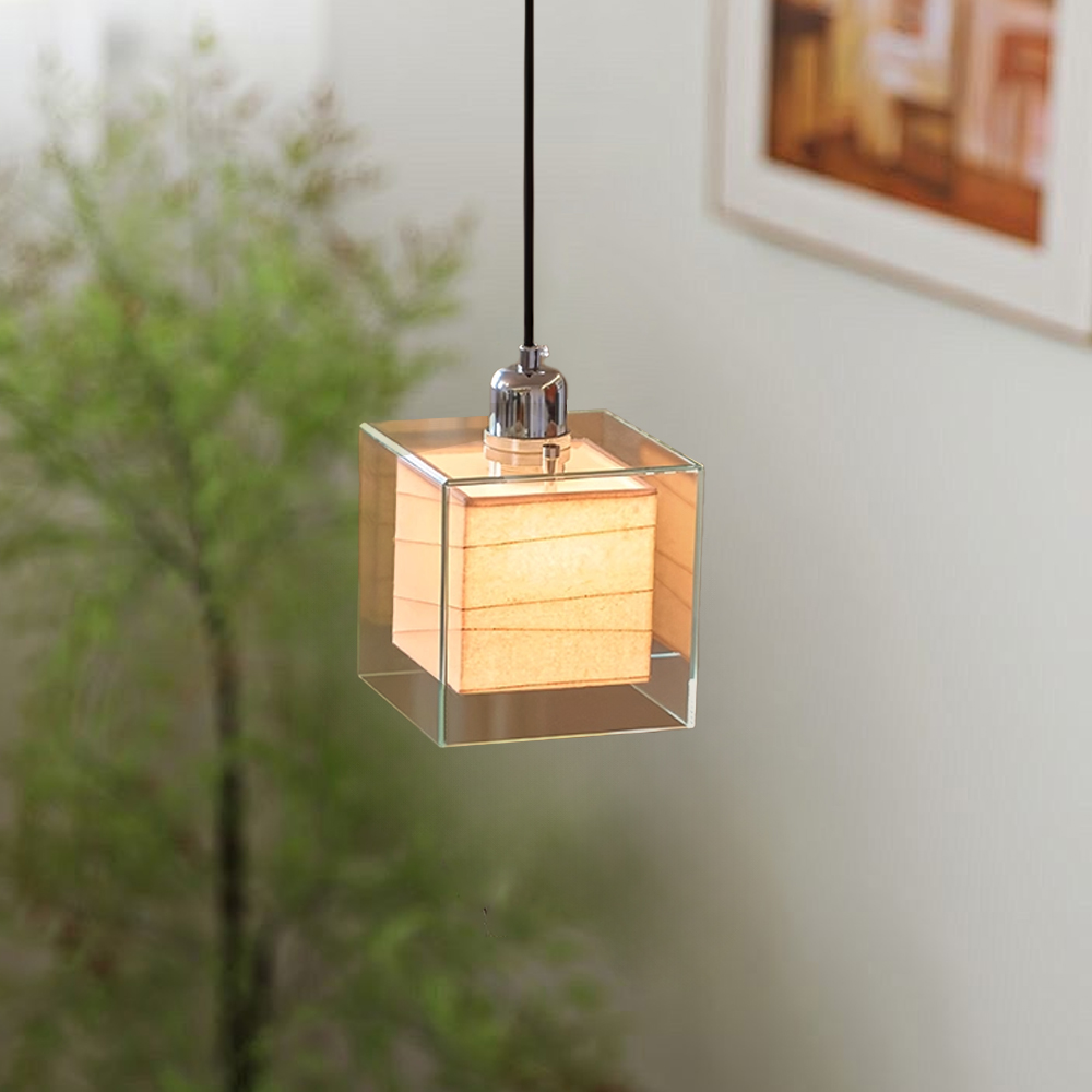 Nordic Transparent Glass Cube Mini Pendant Light