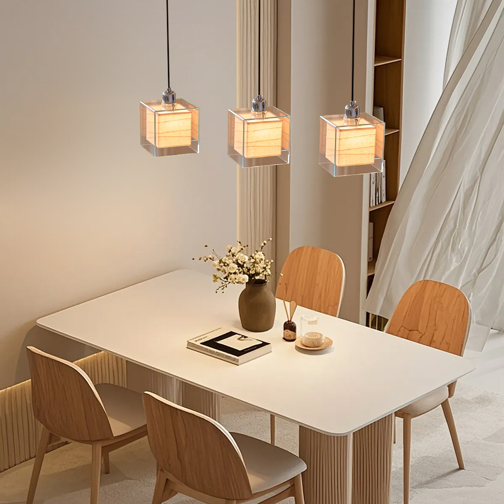 Nordic Transparent Glass Cube Mini Pendant Light