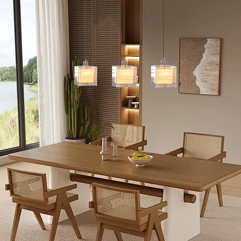 Nordic Transparent Glass Cube Mini Pendant Light