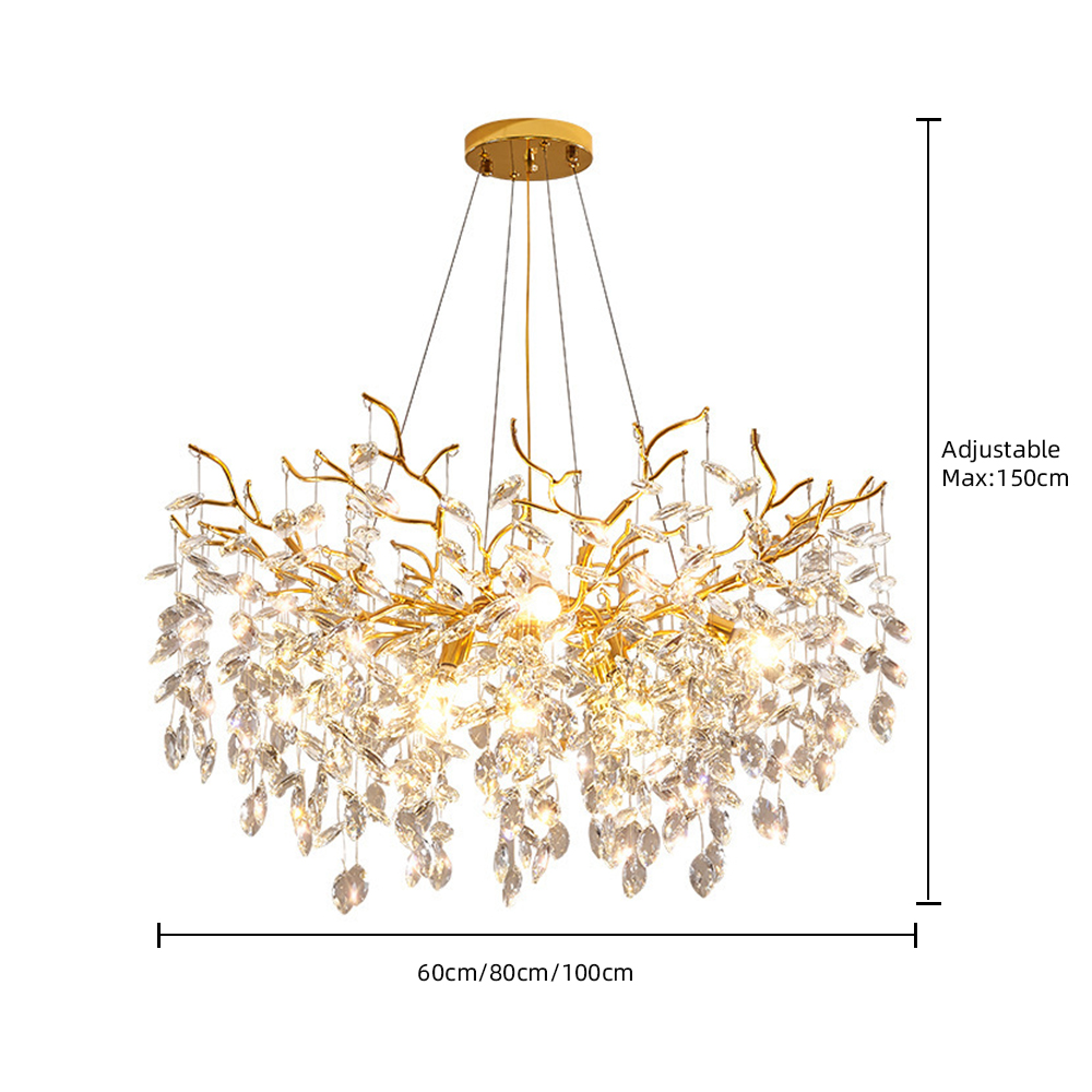 French Crystal Pendant Light Living Room Lamp