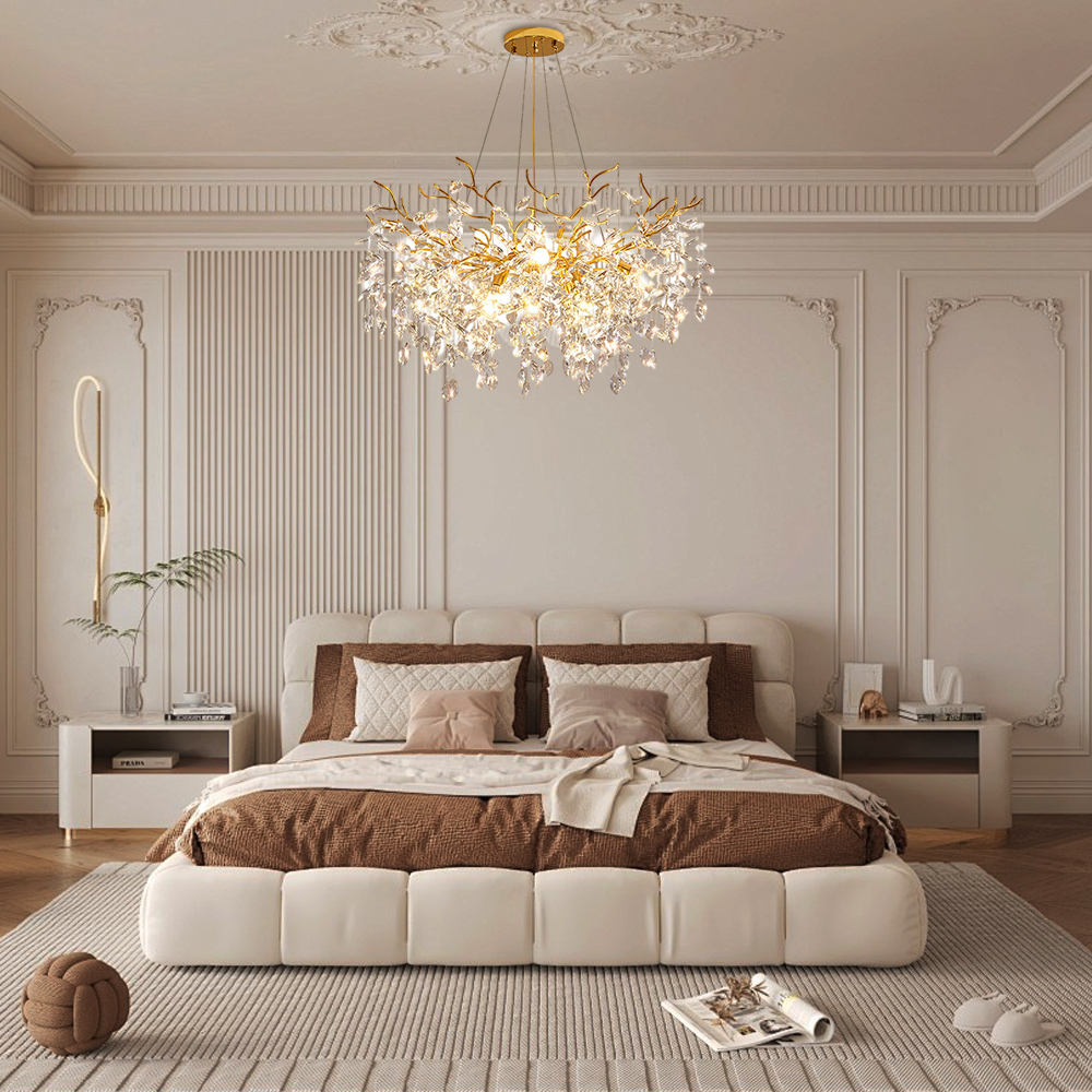 French Crystal Pendant Light Living Room Lamp