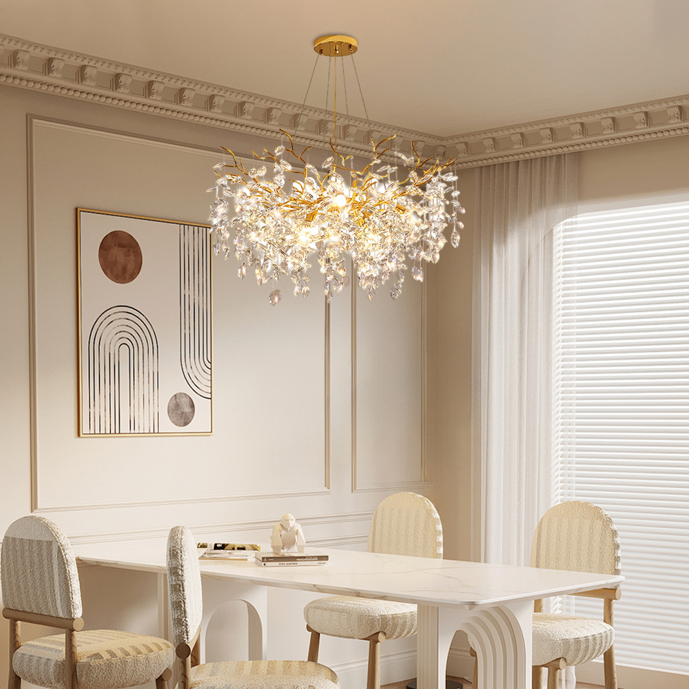 French Crystal Pendant Light Living Room Lamp