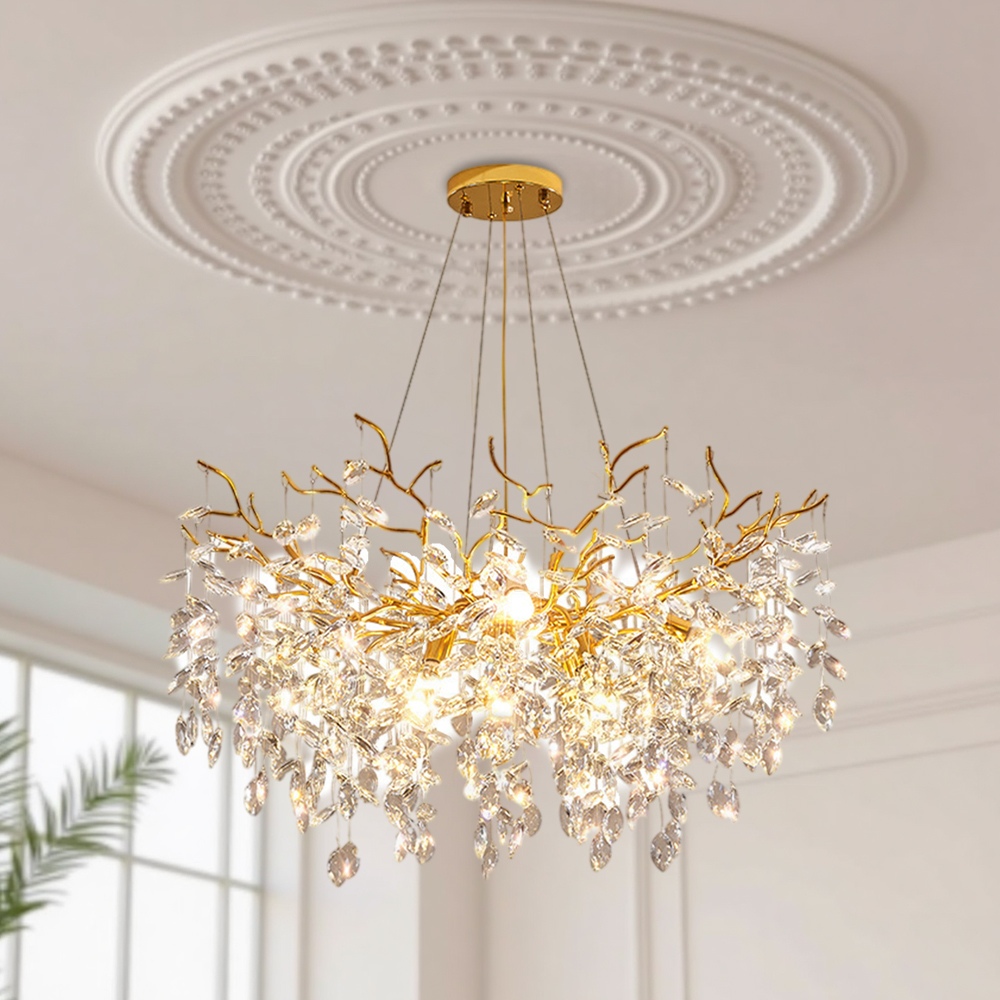 French Crystal Pendant Light Living Room Lamp