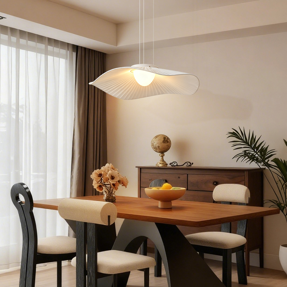 Modern French Style Double-layer Fabric Pendant Light for Dining Room