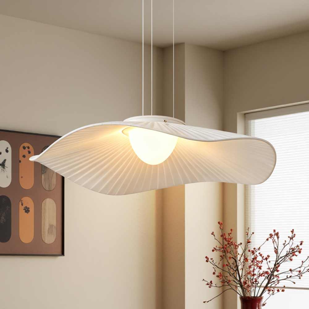 Modern French Style Double-layer Fabric Pendant Light for Dining Room