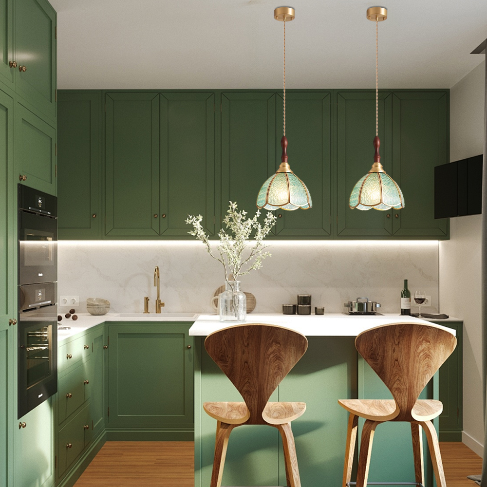 Colorful Glass Mini Pendant Light Retro Vintage Dining Table Lamp