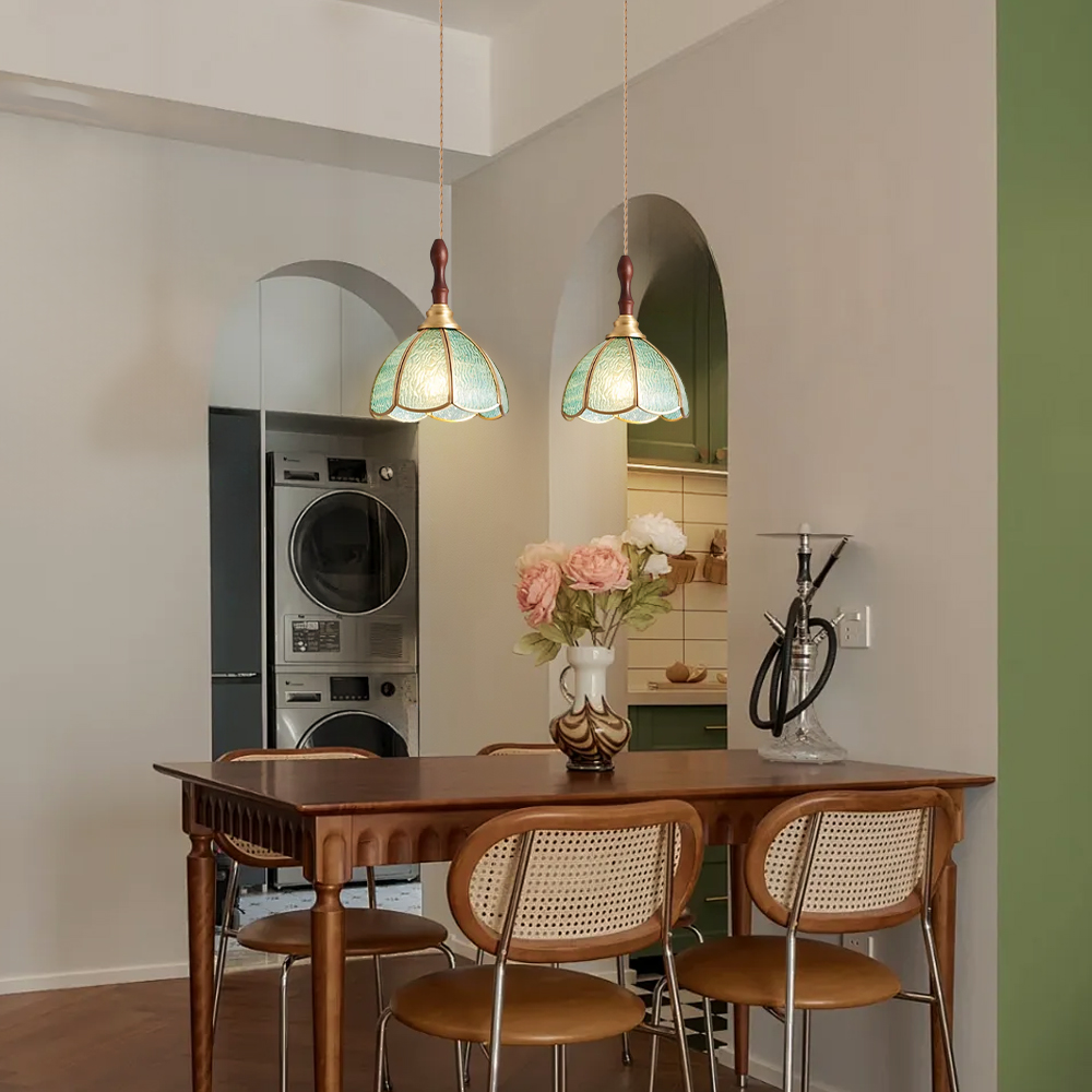 Colorful Glass Mini Pendant Light Retro Vintage Dining Table Lamp