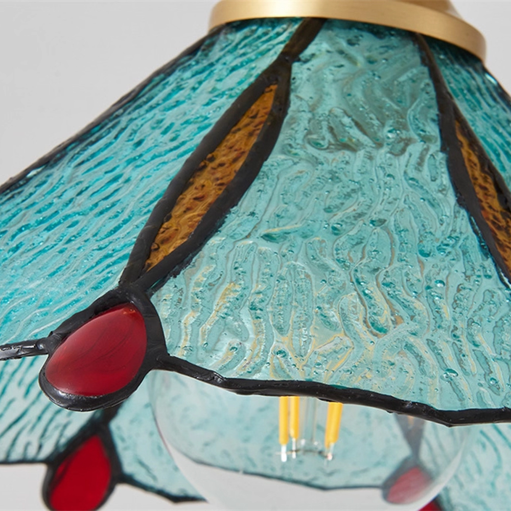 Colorful Glass Mini Pendant Light Retro Vintage Dining Table Lamp