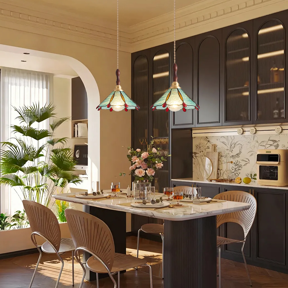 Colorful Glass Mini Pendant Light Retro Vintage Dining Table Lamp