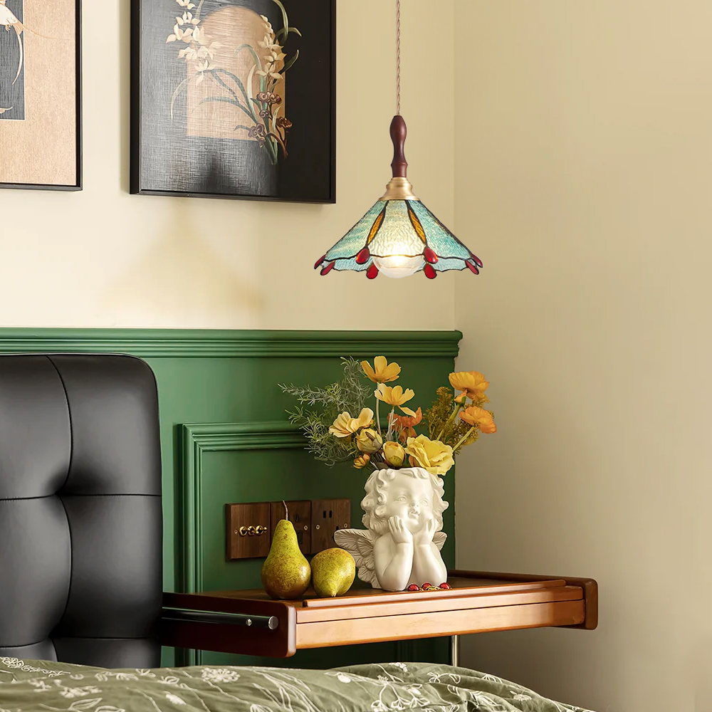 Colorful Glass Mini Pendant Light Retro Vintage Dining Table Lamp