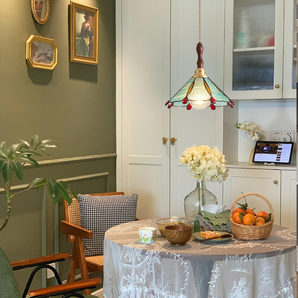 Colorful Glass Mini Pendant Light Retro Vintage Dining Table Lamp