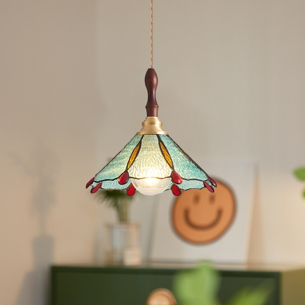 Colorful Glass Mini Pendant Light Retro Vintage Dining Table Lamp