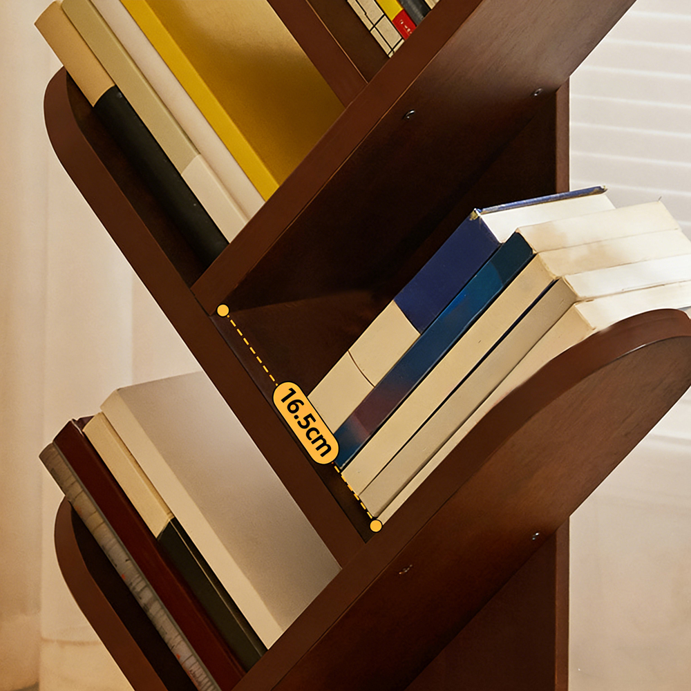 Solid Wood Tree-shaped Bookshelf Floor Shelf for Children's Bedroom