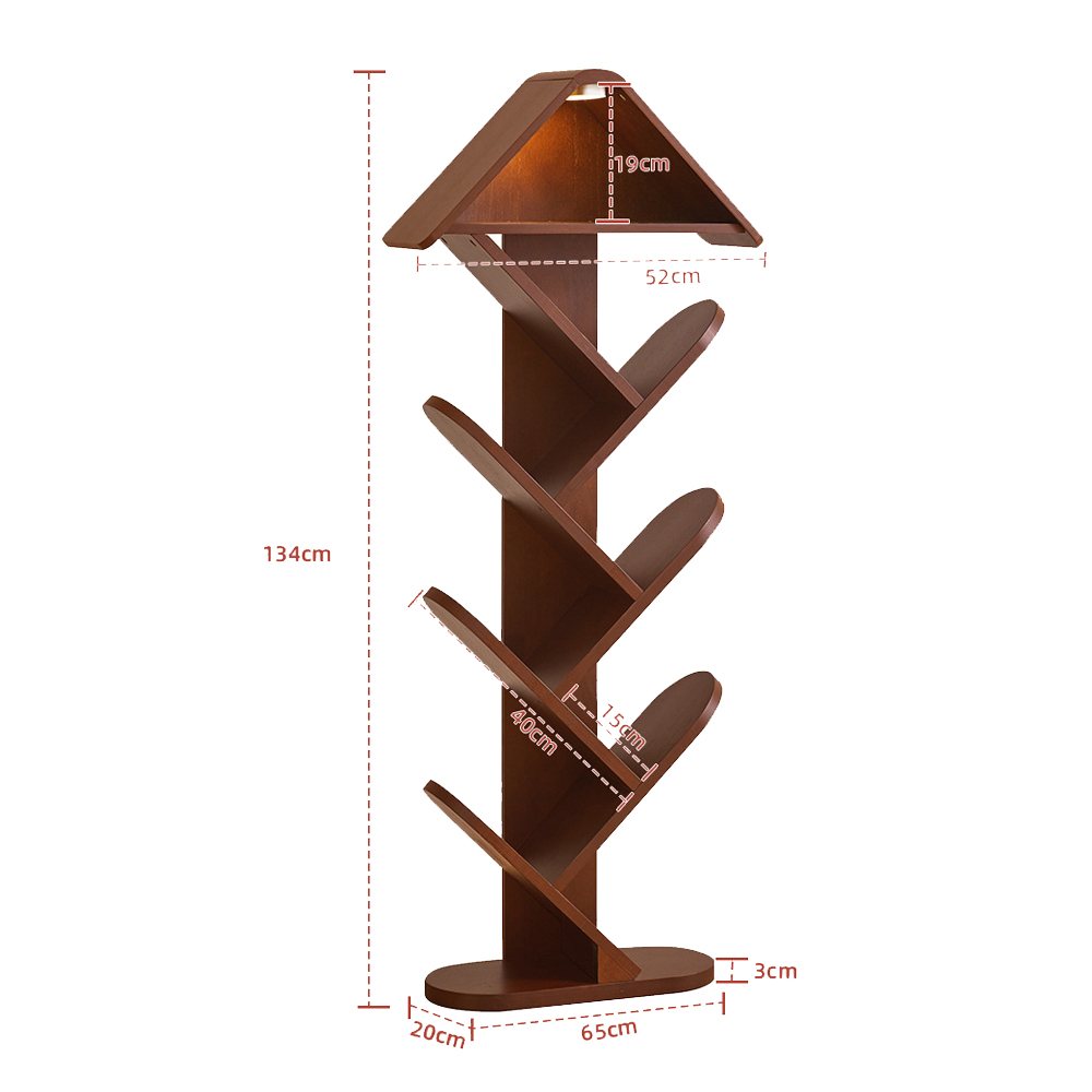 Solid Wood Tree-shaped Bookshelf Floor Shelf for Children's Bedroom