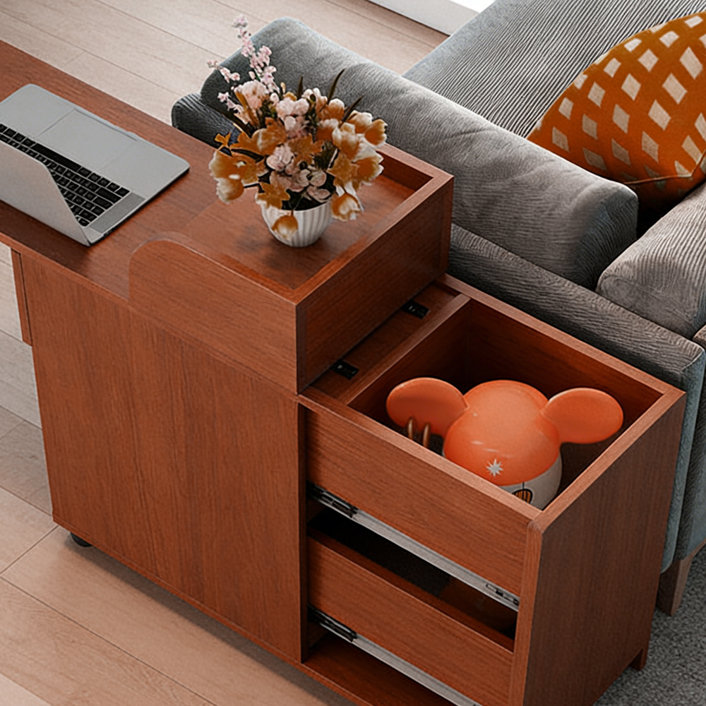 Living Room Sofa Side Storage Cabinet with Drawers End Table