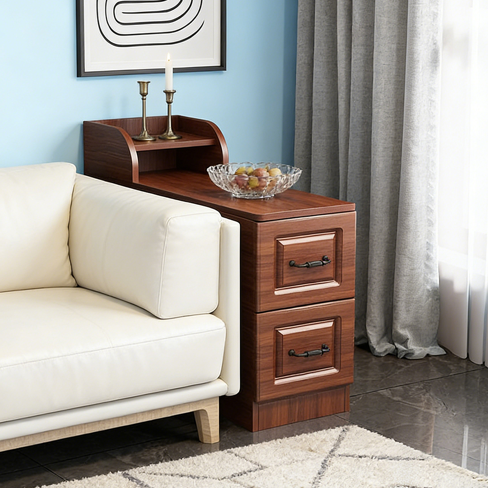 Living Room Sofa Side Storage Cabinet with Drawers End Table
