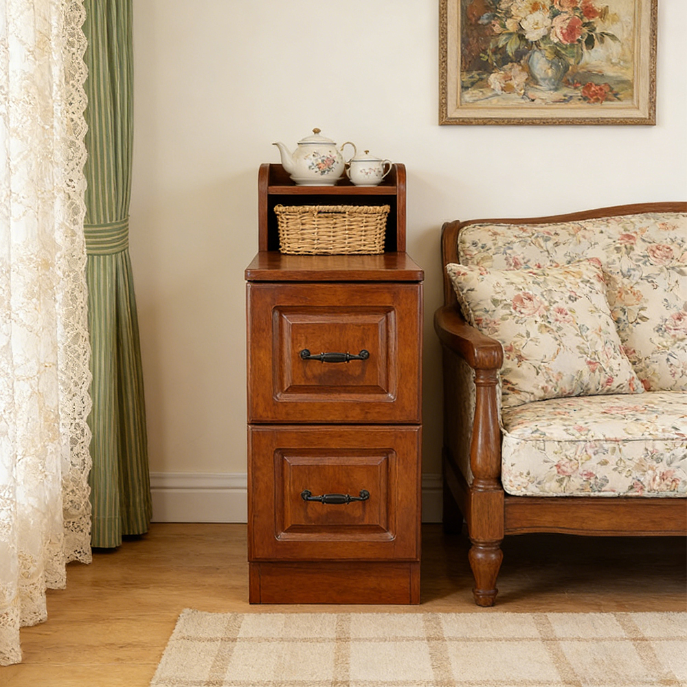 Living Room Sofa Side Storage Cabinet with Drawers End Table