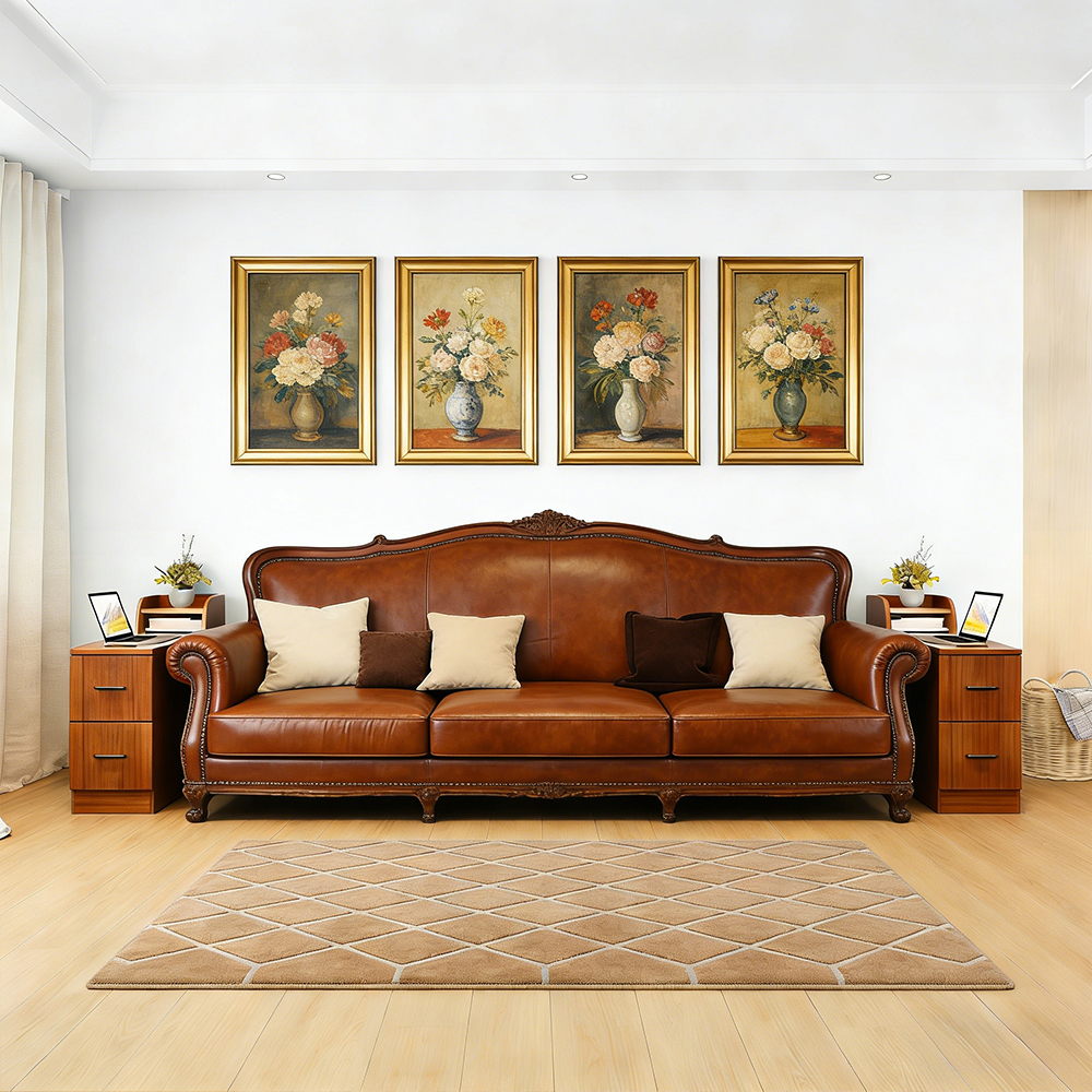 Living Room Sofa Side Storage Cabinet with Drawers End Table