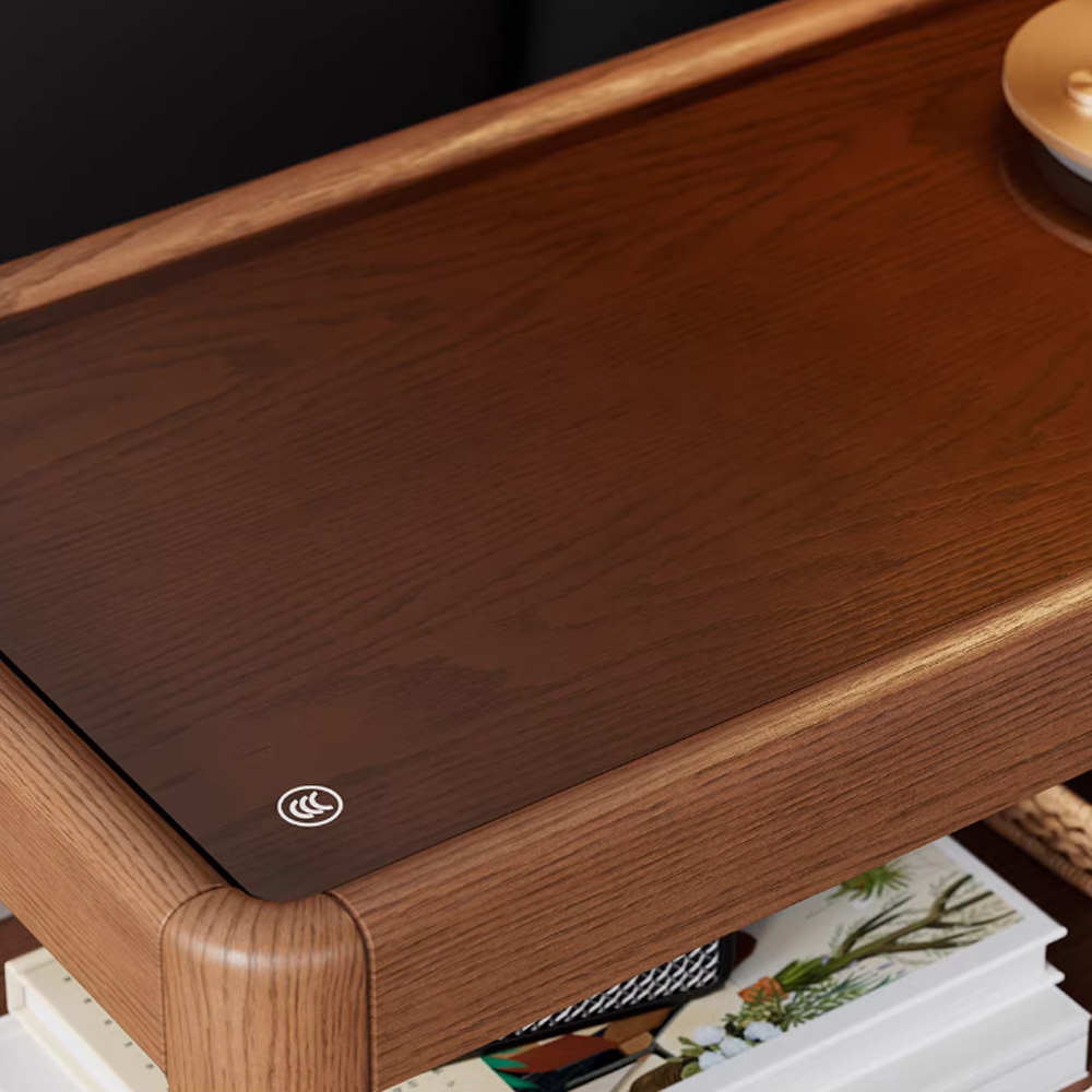 Solid Wood Sofa Side Table Side Cabinet Living Room Trolley Movable Table