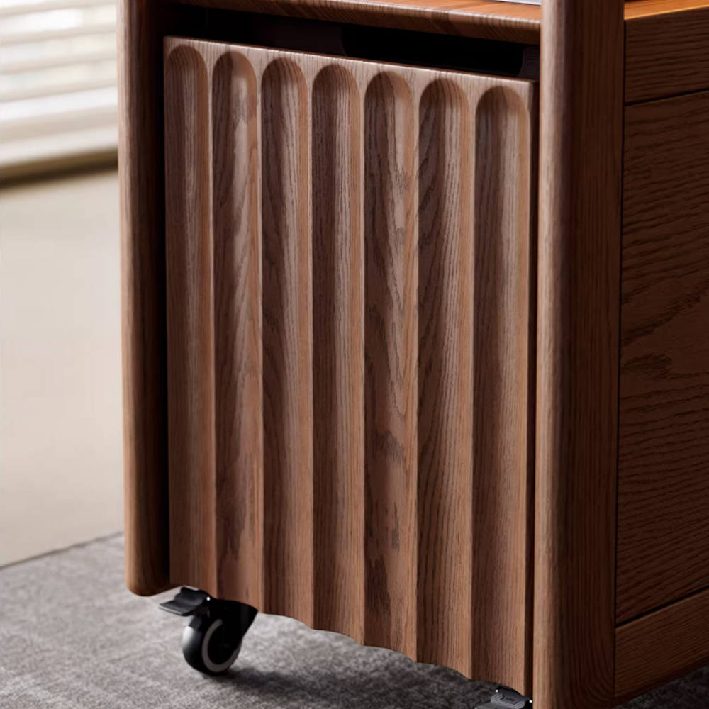 Solid Wood Sofa Side Table Side Cabinet Living Room Trolley Movable Table