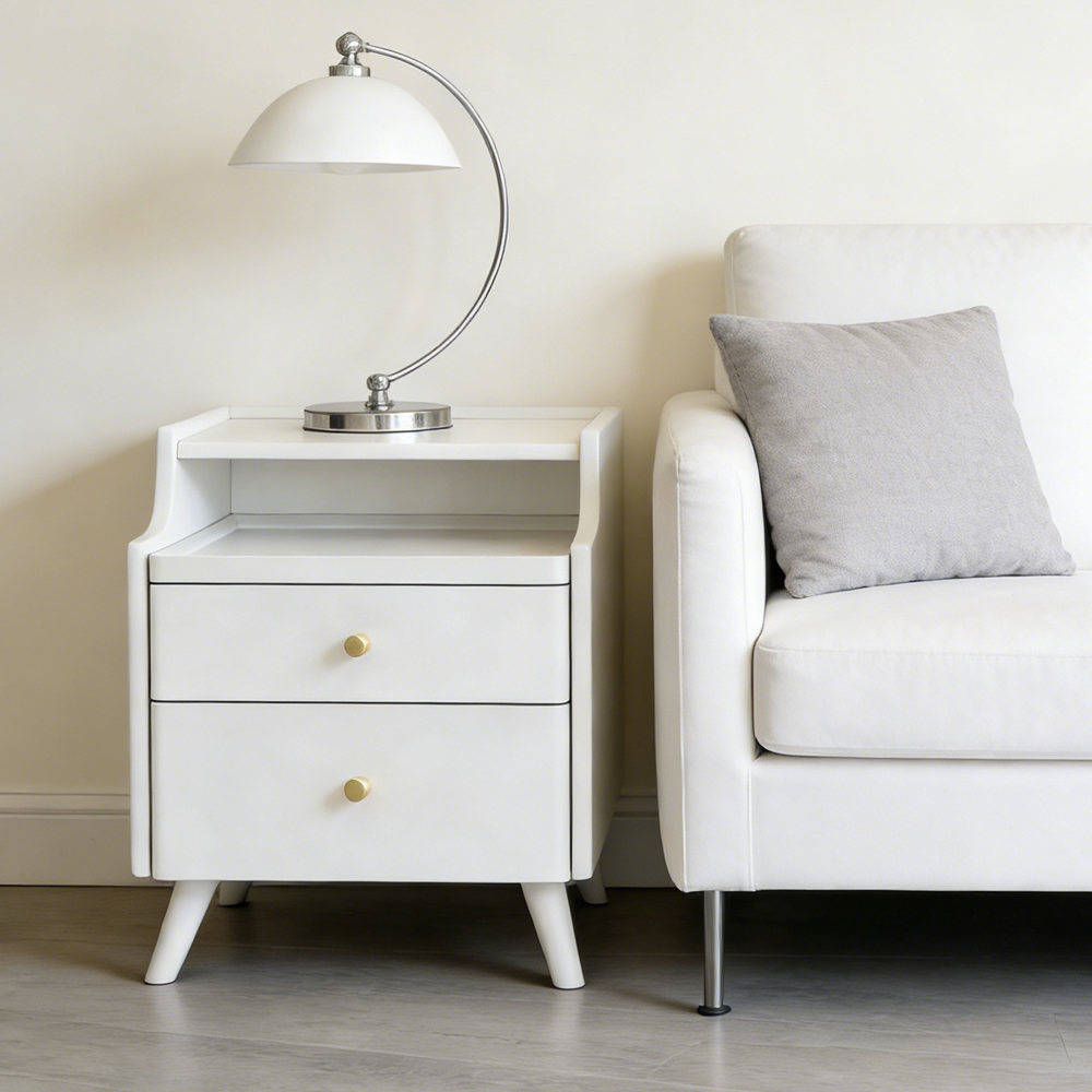 Mini Bedroom Solid Wood Nightstand Sofa Gap Slim Storage Cabinet