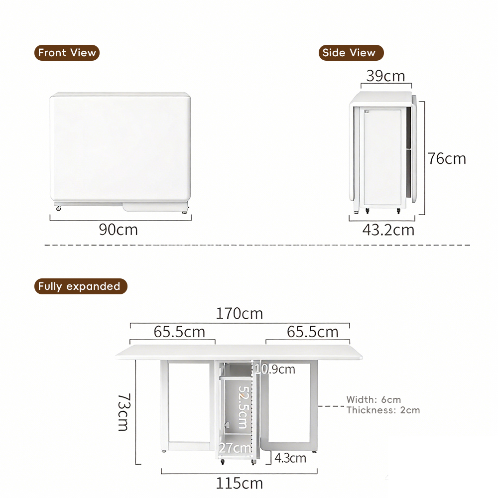Solid Wood Folding Dining Table Small Apartment Rectangular Dining Table