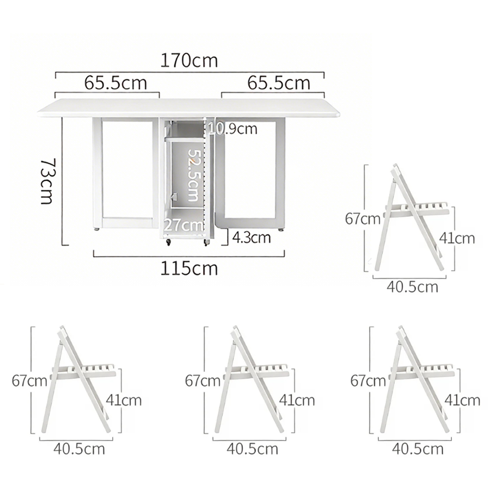 Solid Wood Folding Dining Table Small Apartment Rectangular Dining Table